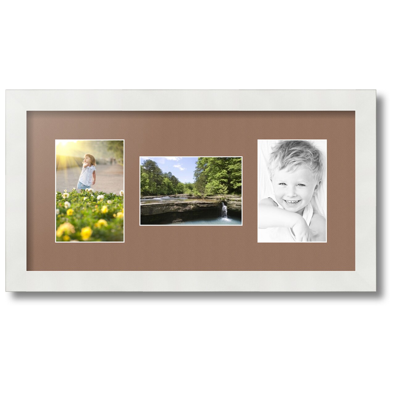 ArtToFrames Collage Photo Picture Frame with 3 - 4x6 inch Openings, Framed in White with Over 62 Mat Color Options and Regular Glass (CSM-3966-113)